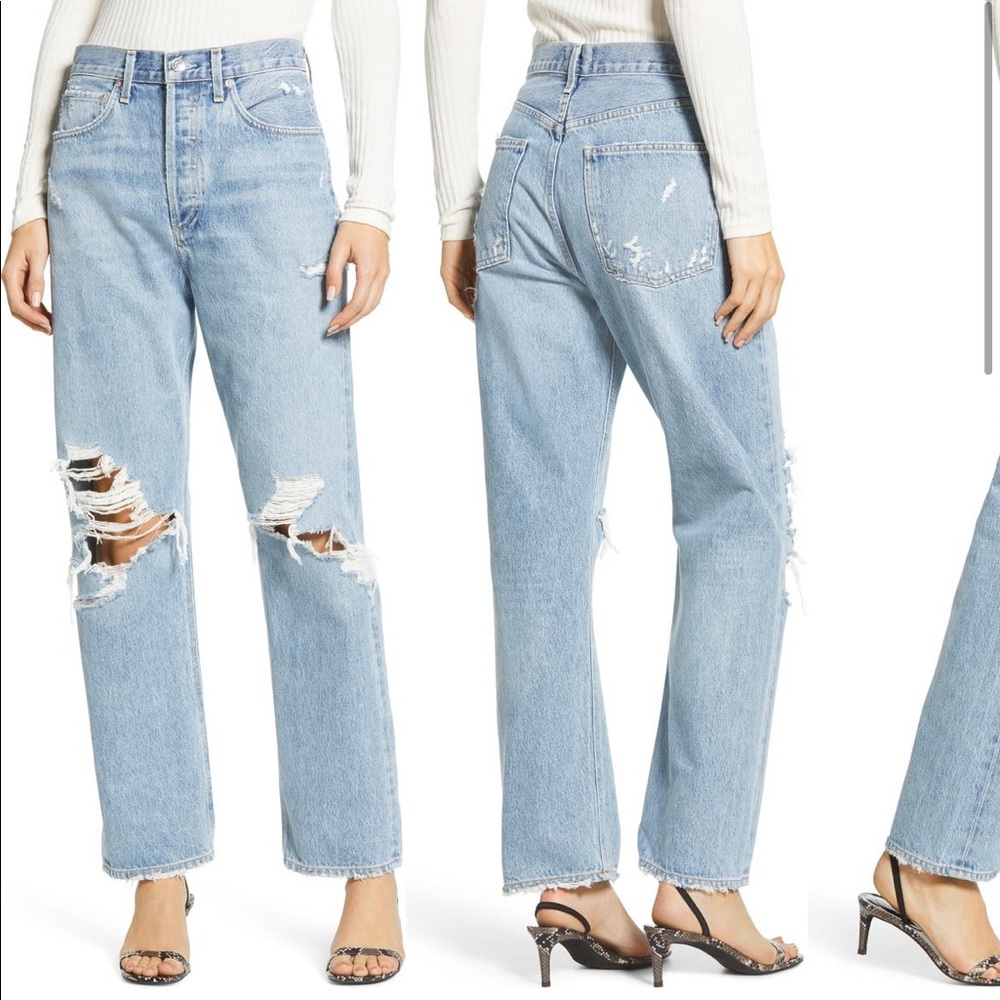 Agolde 90’s ripped loose fit jeans 25 distressed